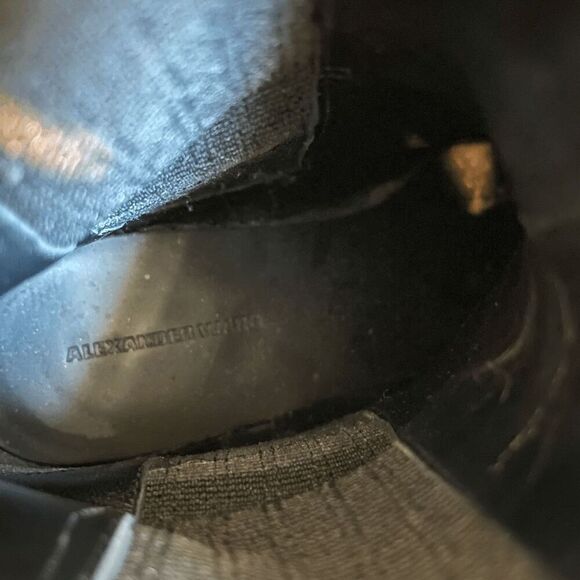 Alexander Wang Anouck Leather Rose Gold Black Chelsea Boots Womens 37 US 7 - Picture 11 of 12